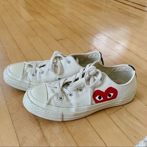 Comme Des Garçons Cream Low Converse Sneakers